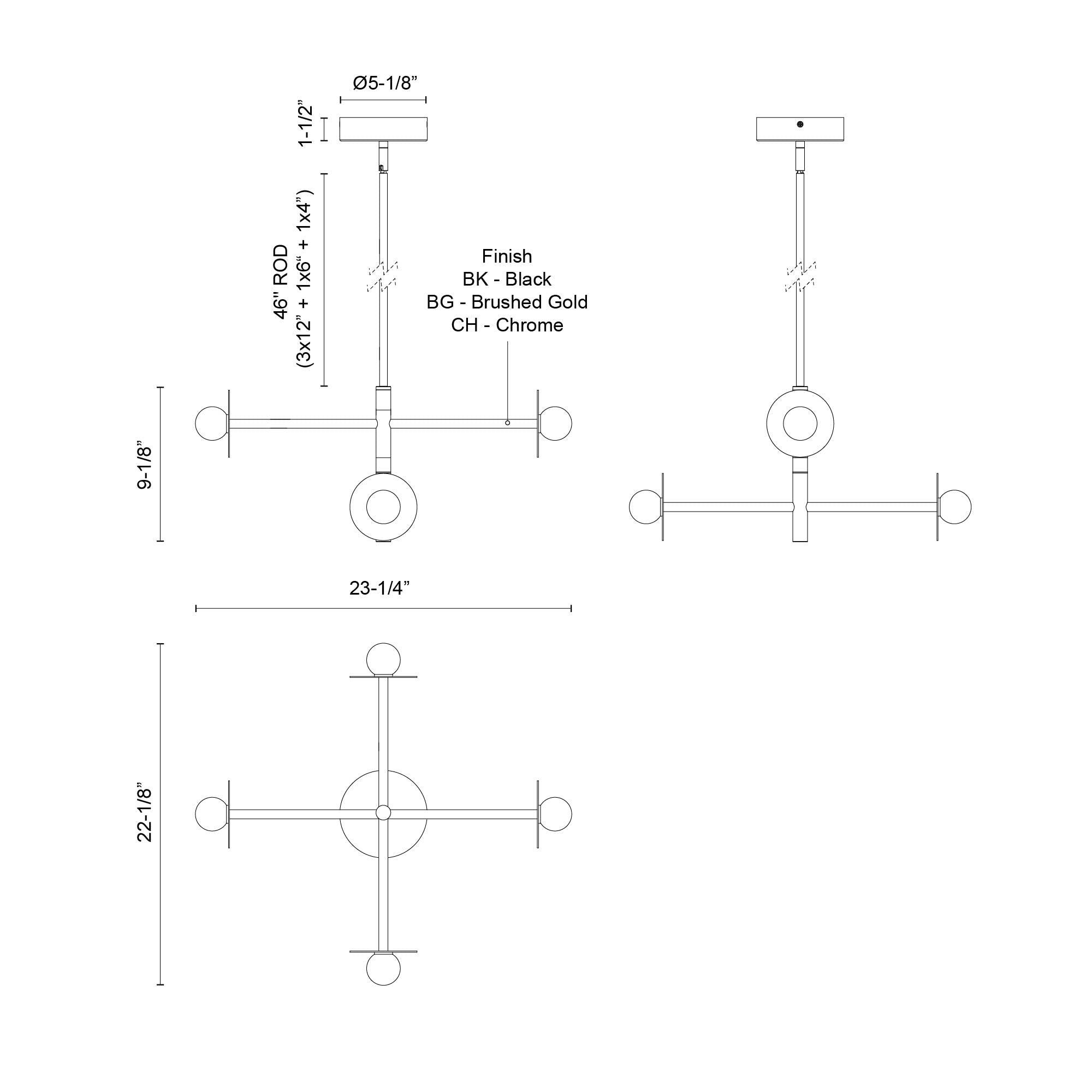 Elixir 22-in Steel Chandelier
