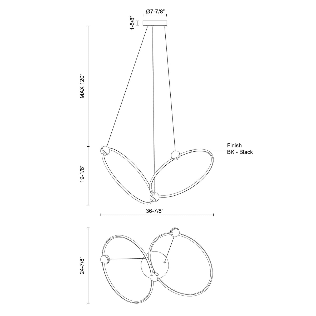 Isho 2 Head Aluminum Chandelier