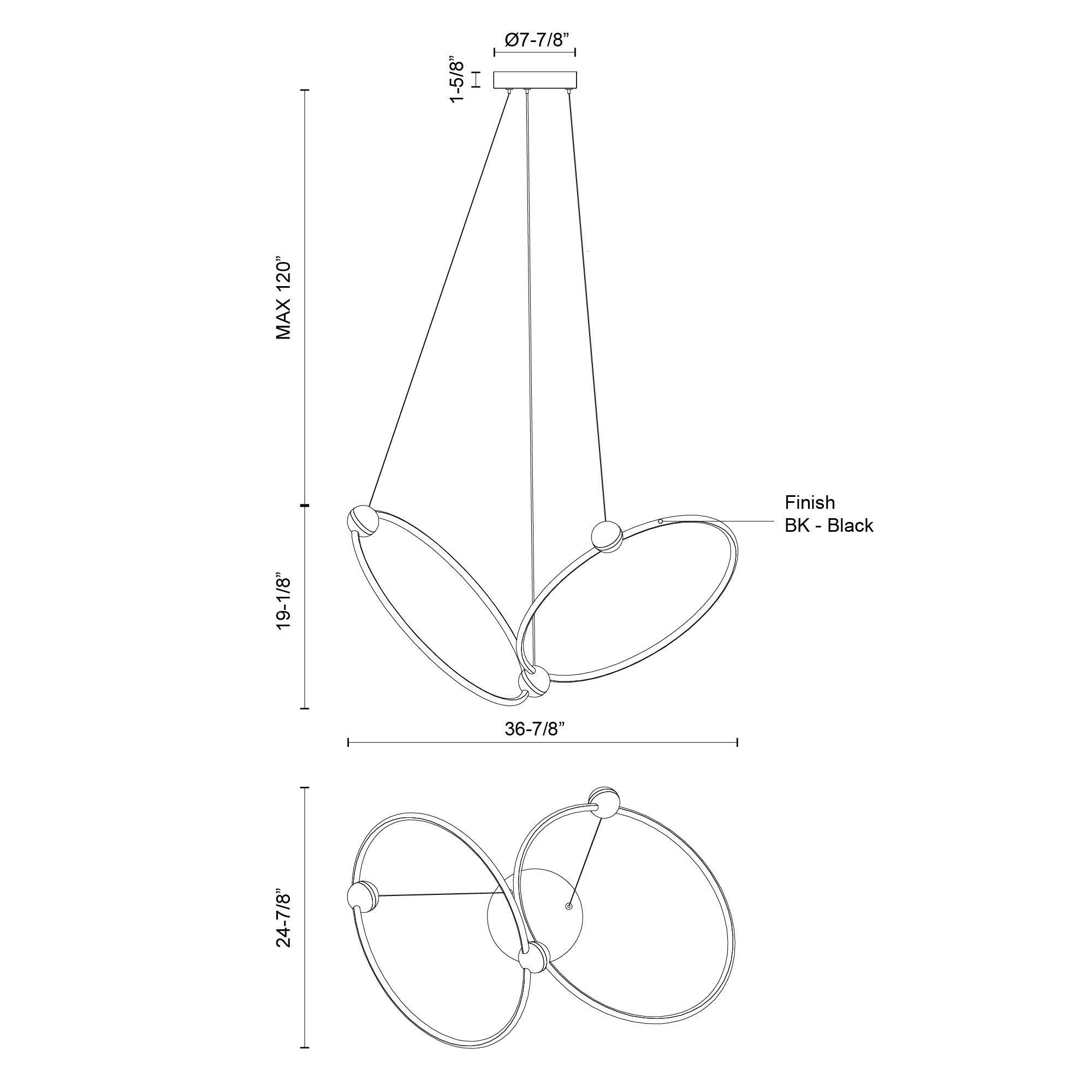 Isho 2 Head Aluminum Chandelier
