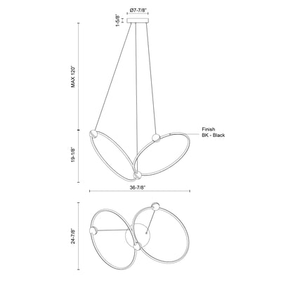 Isho 2 Head Aluminum Chandelier
