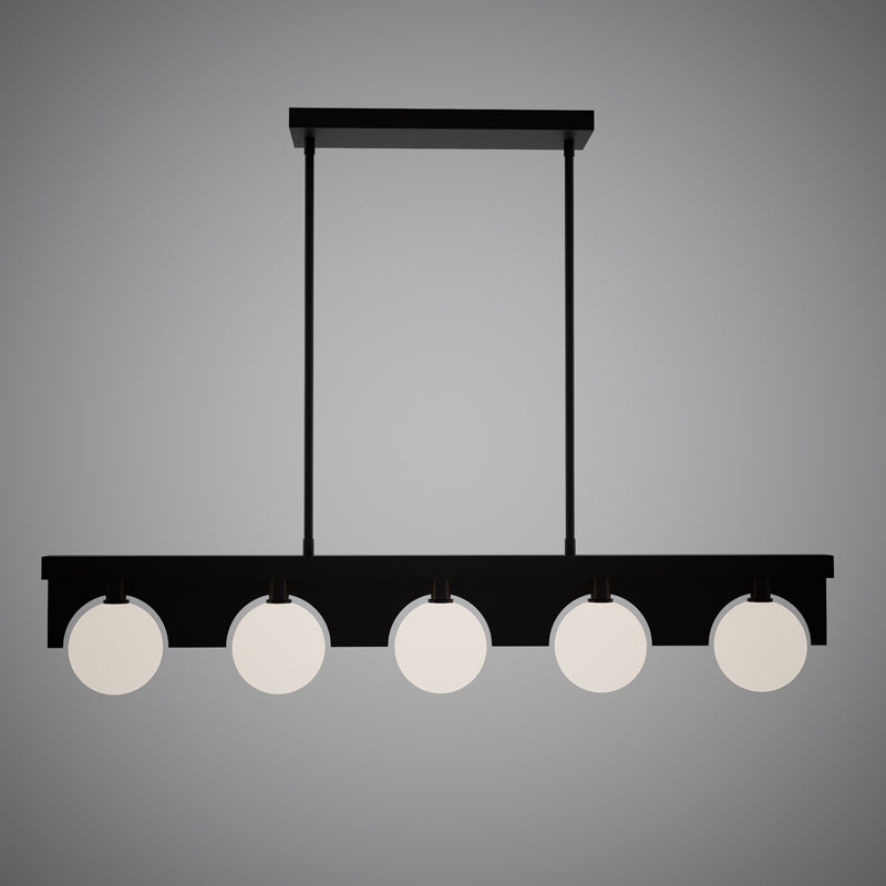 5 Lights Sahara 40-in Linear Chandelier Matte Black  Dimmable