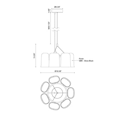 Bell 20-in Steel Chandelier