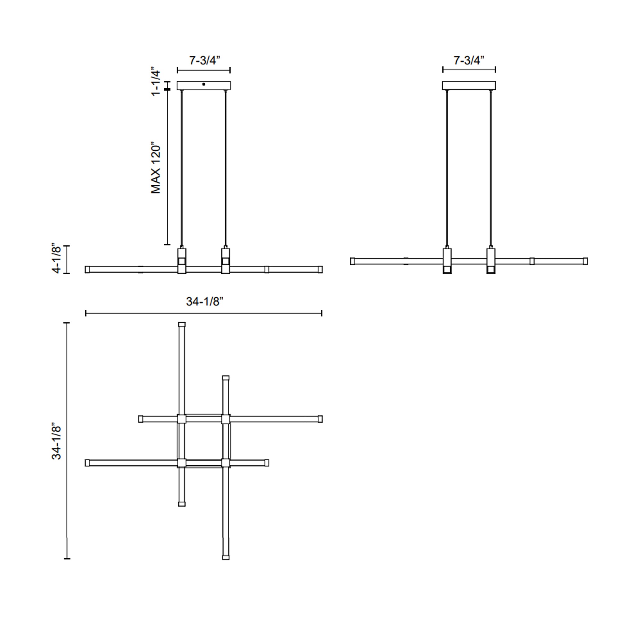 Blade 34-in Aluminum Chandelier