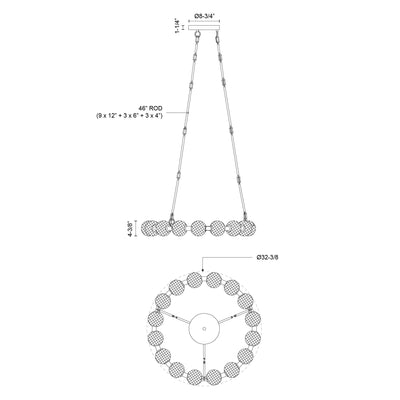 Marni 32-in Aluminum Chandelier