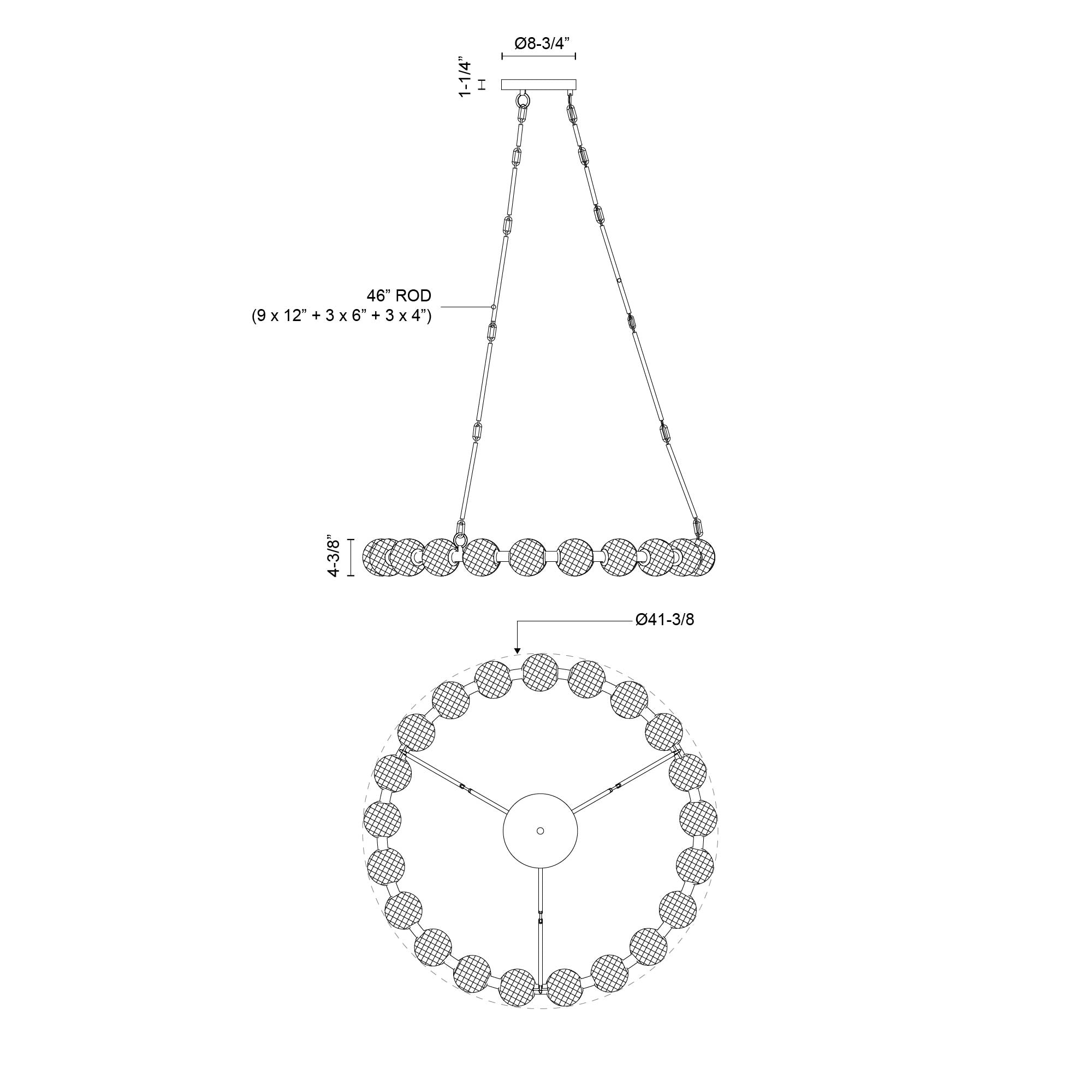 Marni 41-in Aluminum Chandelier