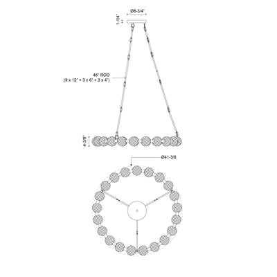 Marni 41-in Aluminum Chandelier