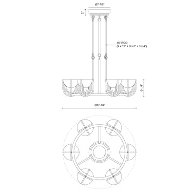 Colette 27-in Steel Chandelier