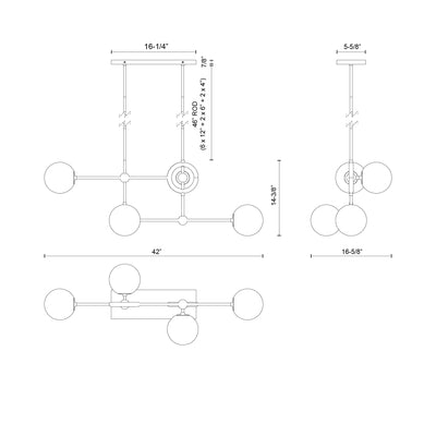 Fiore 42-in Steel Chandelier