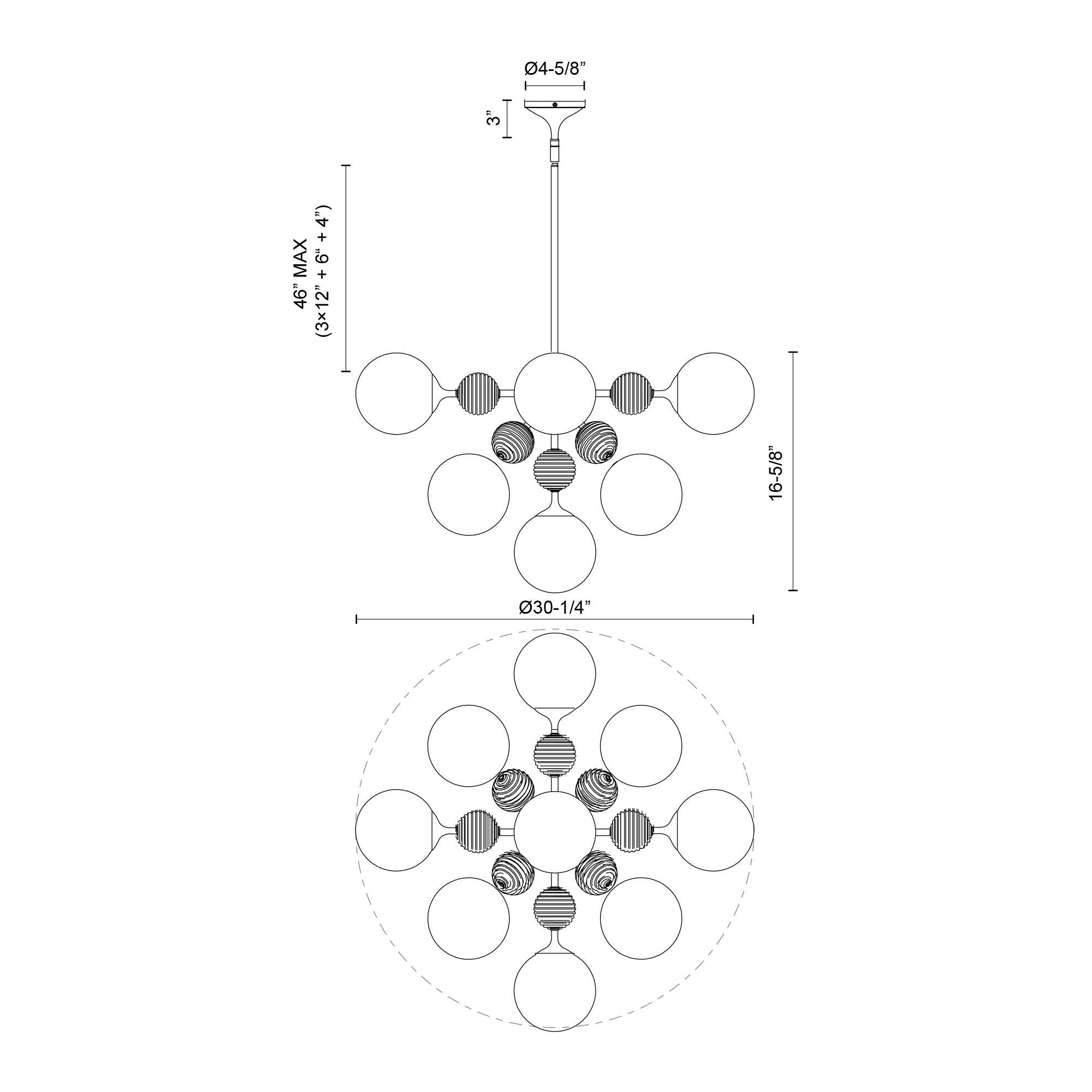 Celia 31-in Steel Chandelier