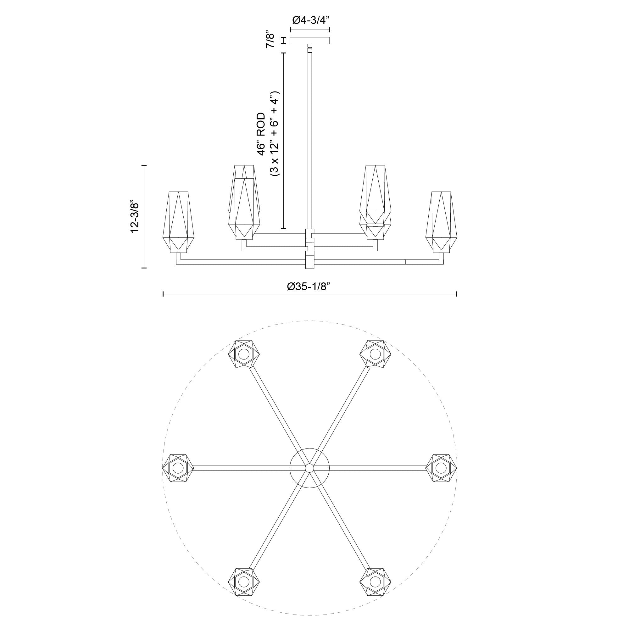 Krysta 35-in Steel Chandelier