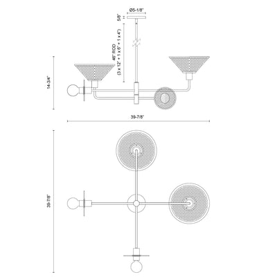 Piper 38-in Steel Chandelier