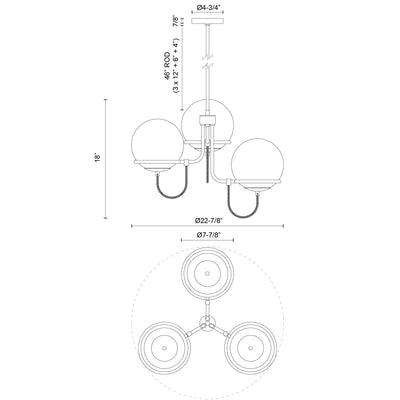 Alba 23-in Steel Chandelier
