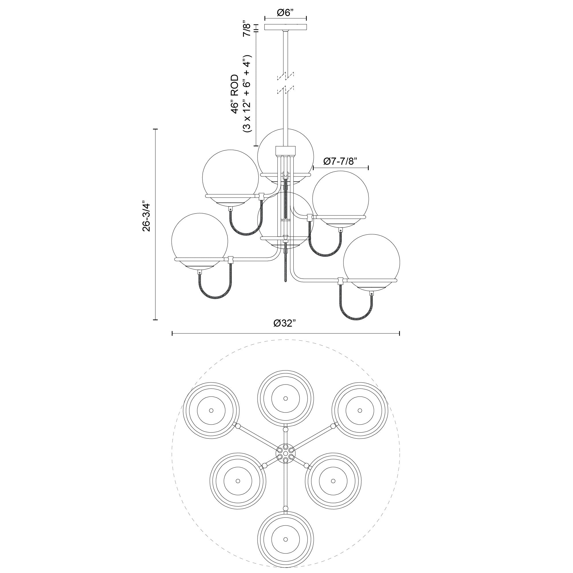 Alba 32-in Steel Chandelier