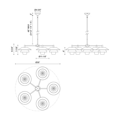 Tetsu 38-in Steel Chandelier