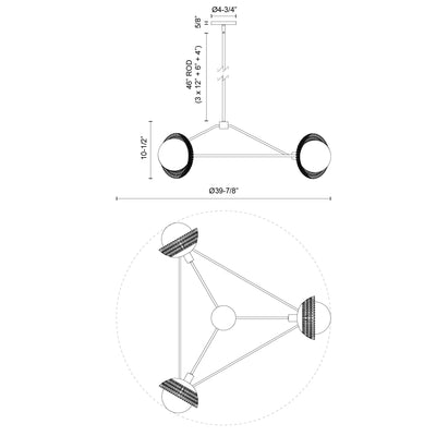 Perth 40-in Steel Chandelier