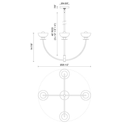 Sylvia 26-in Steel Chandelier