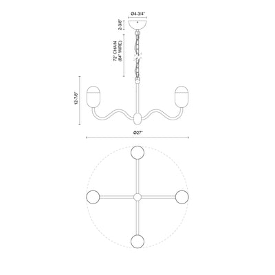 Effie 27-in Aluminum Chandelier