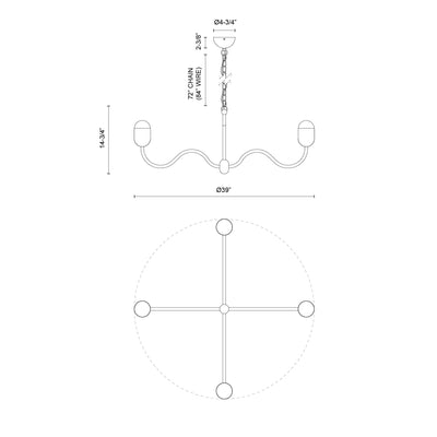 Effie 39-in Aluminum Chandelier