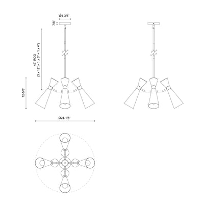 Blake 24-in Steel Chandelier