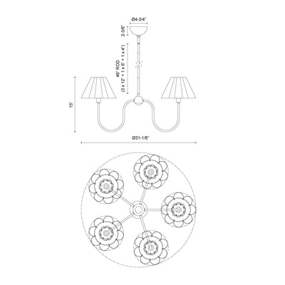 Rosemary 31-in Steel Chandelier