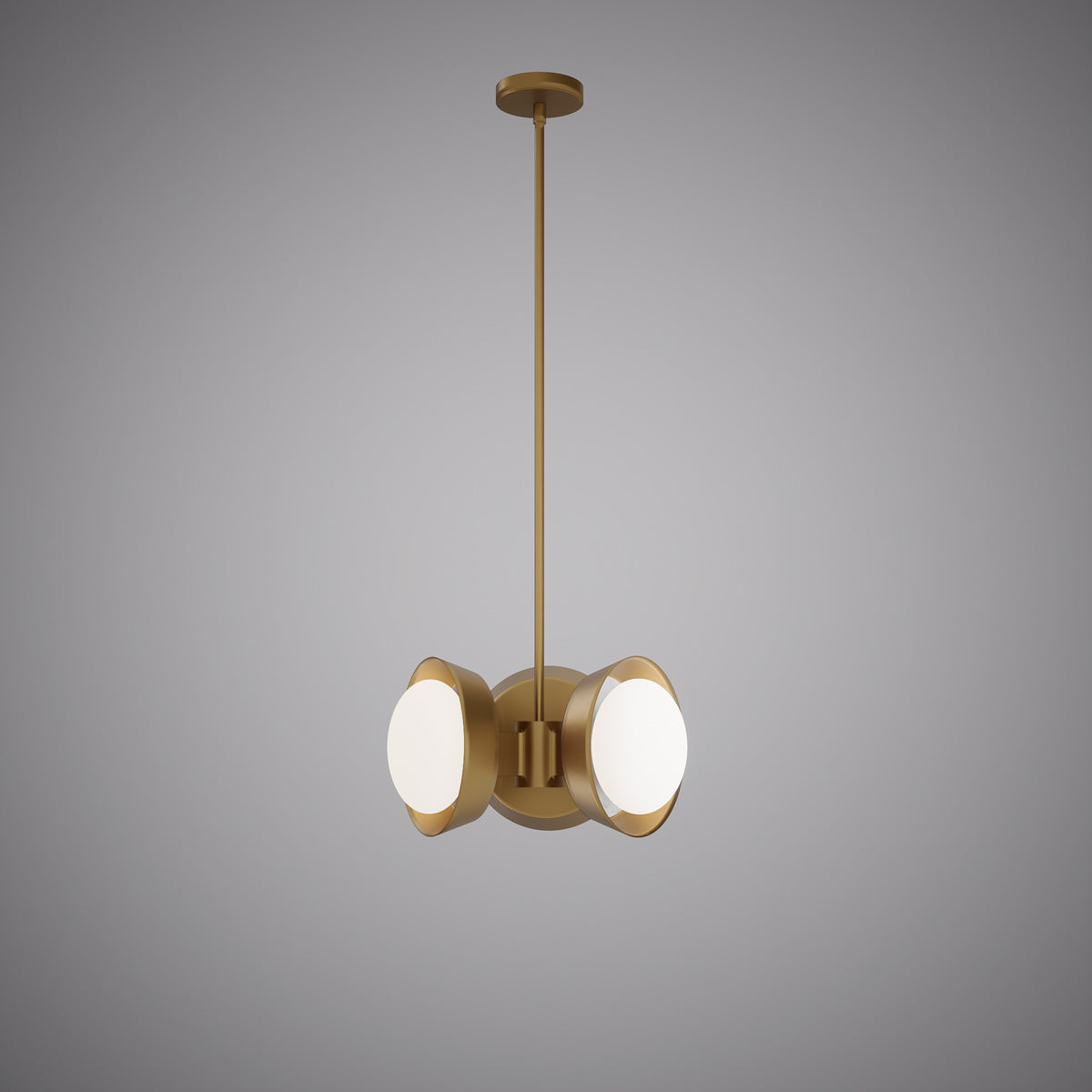 14-inch 3-light Aged Brass Dimmable Chandelier with White Opal Glass