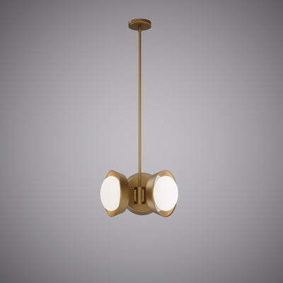 14-inch 3-light Aged Brass Dimmable Chandelier with White Opal Glass