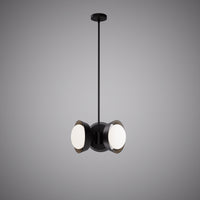 14-inch 3-light Matte Black Dimmable Chandelier with White Opal Glass