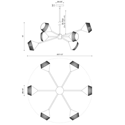 Daphne 38-in Steel Chandelier