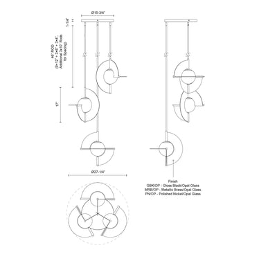 Scorpio 27-in Aluminum Chandelier