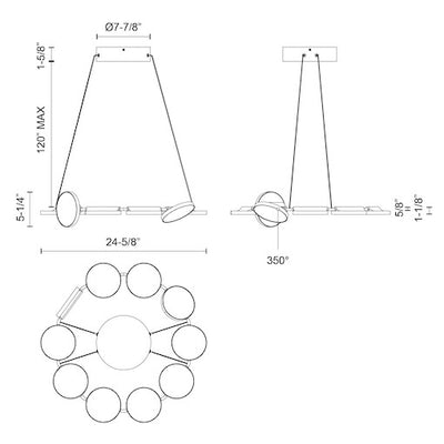 Novel 25-in Aluminum Chandelier