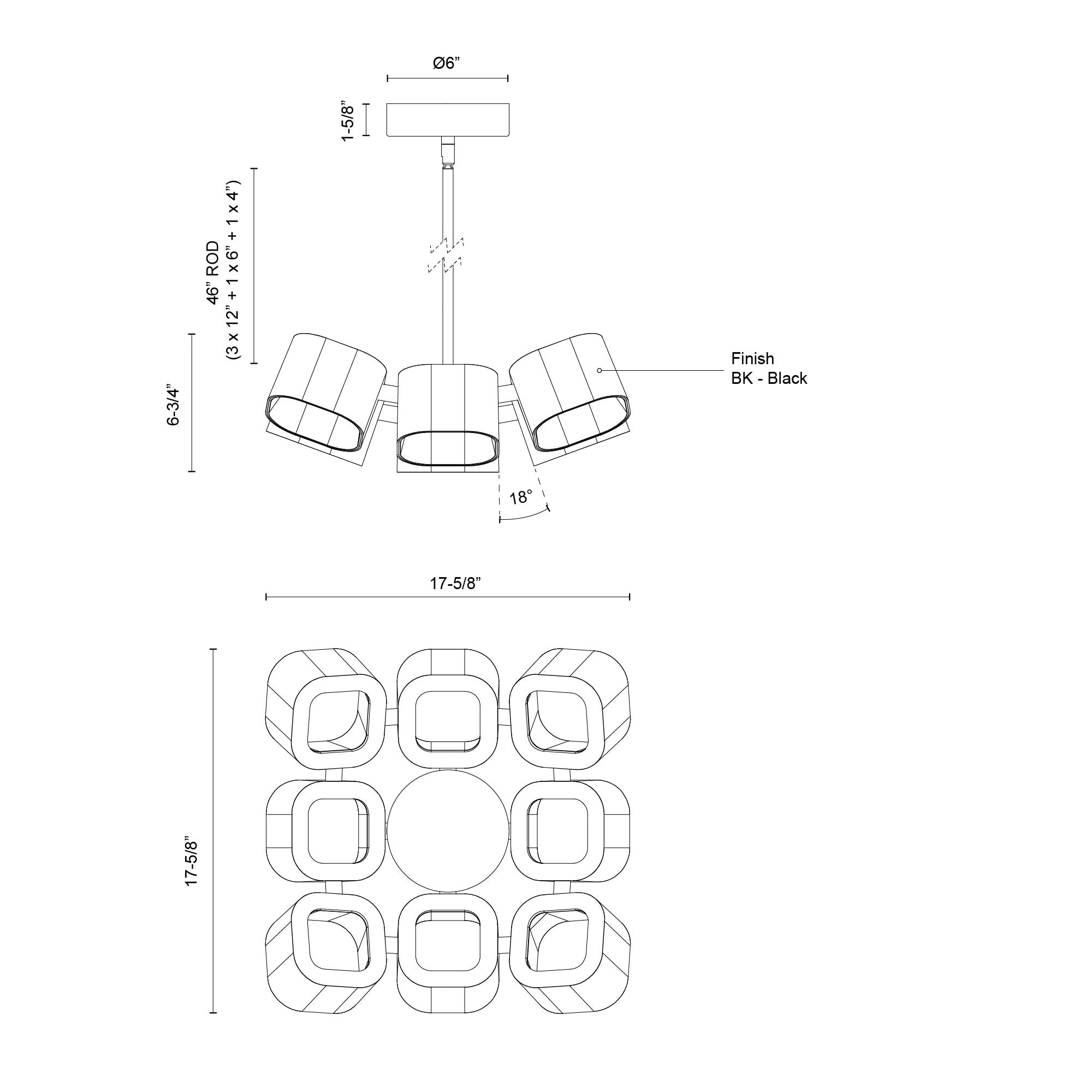 Arena 18-in Aluminum Chandelier