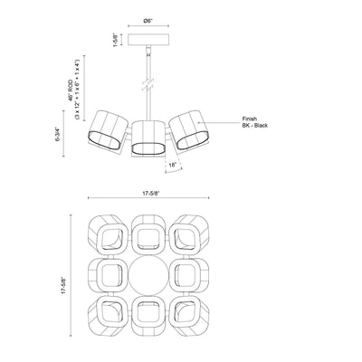 Arena 18-in Aluminum Chandelier