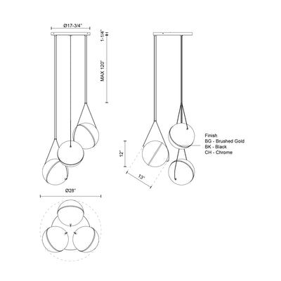Aries 28-in Aluminum Chandelier