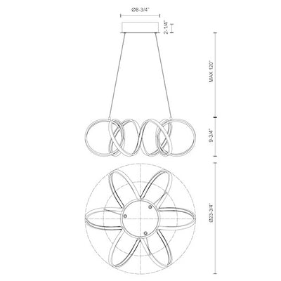 Synergy 24-in Aluminum Chandelier