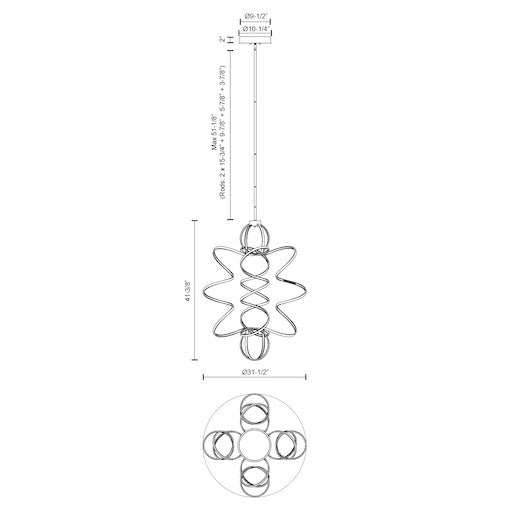 Synergy 41-in Aluminum Chandelier