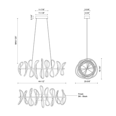 Collide 44-in Aluminum Chandelier