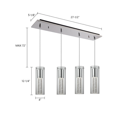 Champagne 25-in Steel Multi Pendant