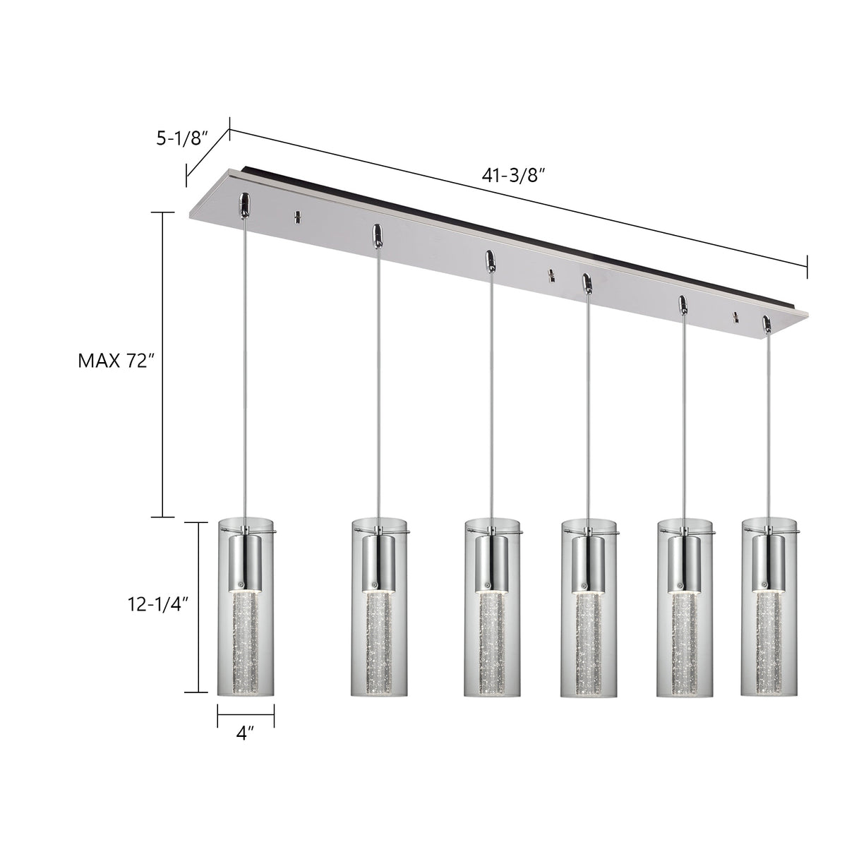 Champagne 42-in Steel Multi Pendant