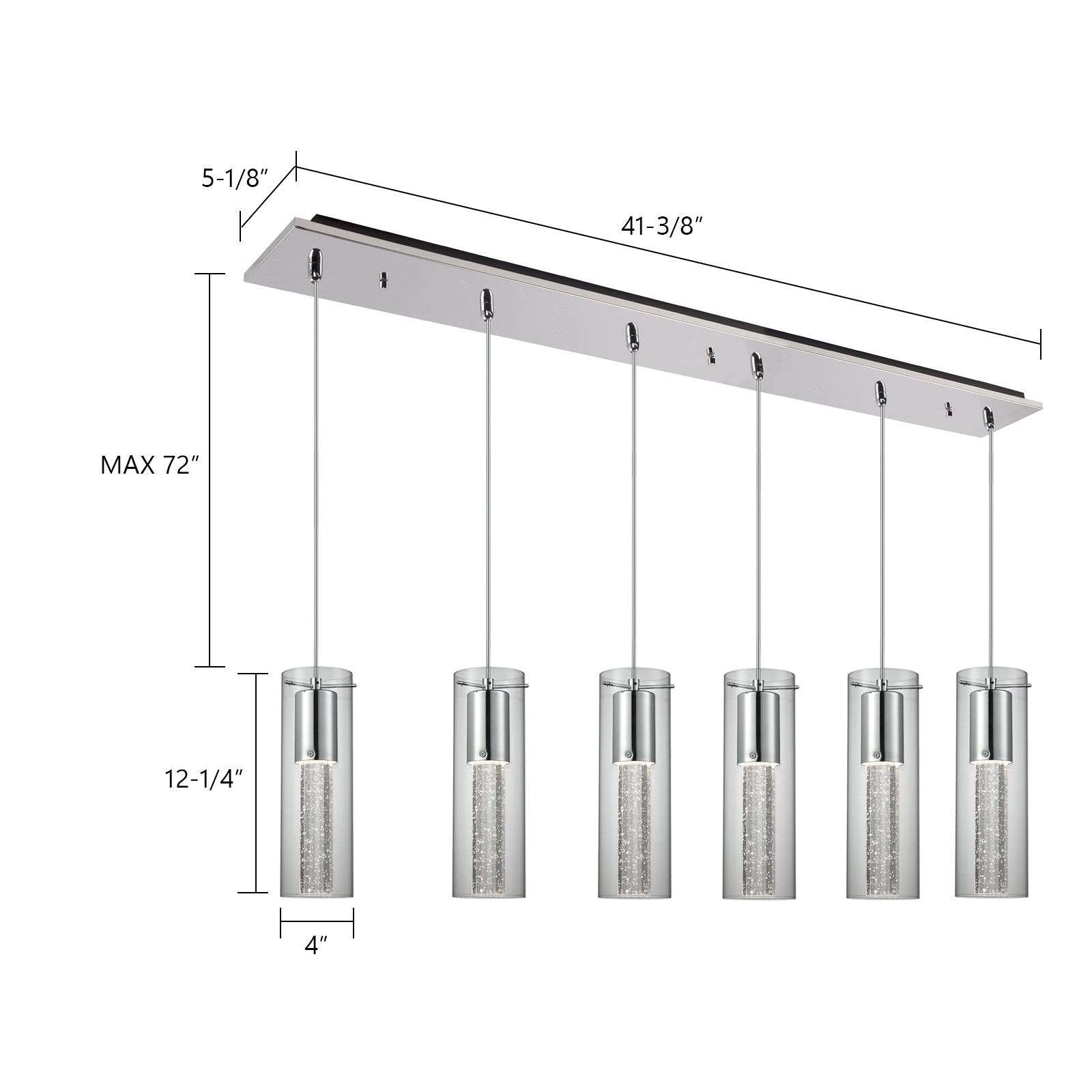 Champagne 42-in Steel Multi Pendant