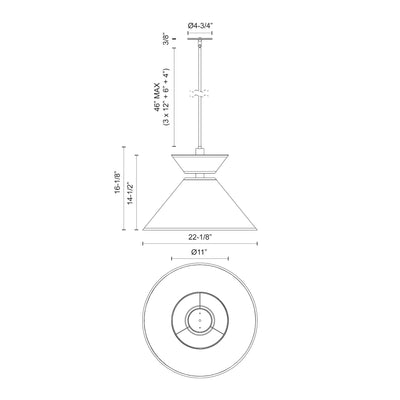 Chapelle 22-in Steel Pendant