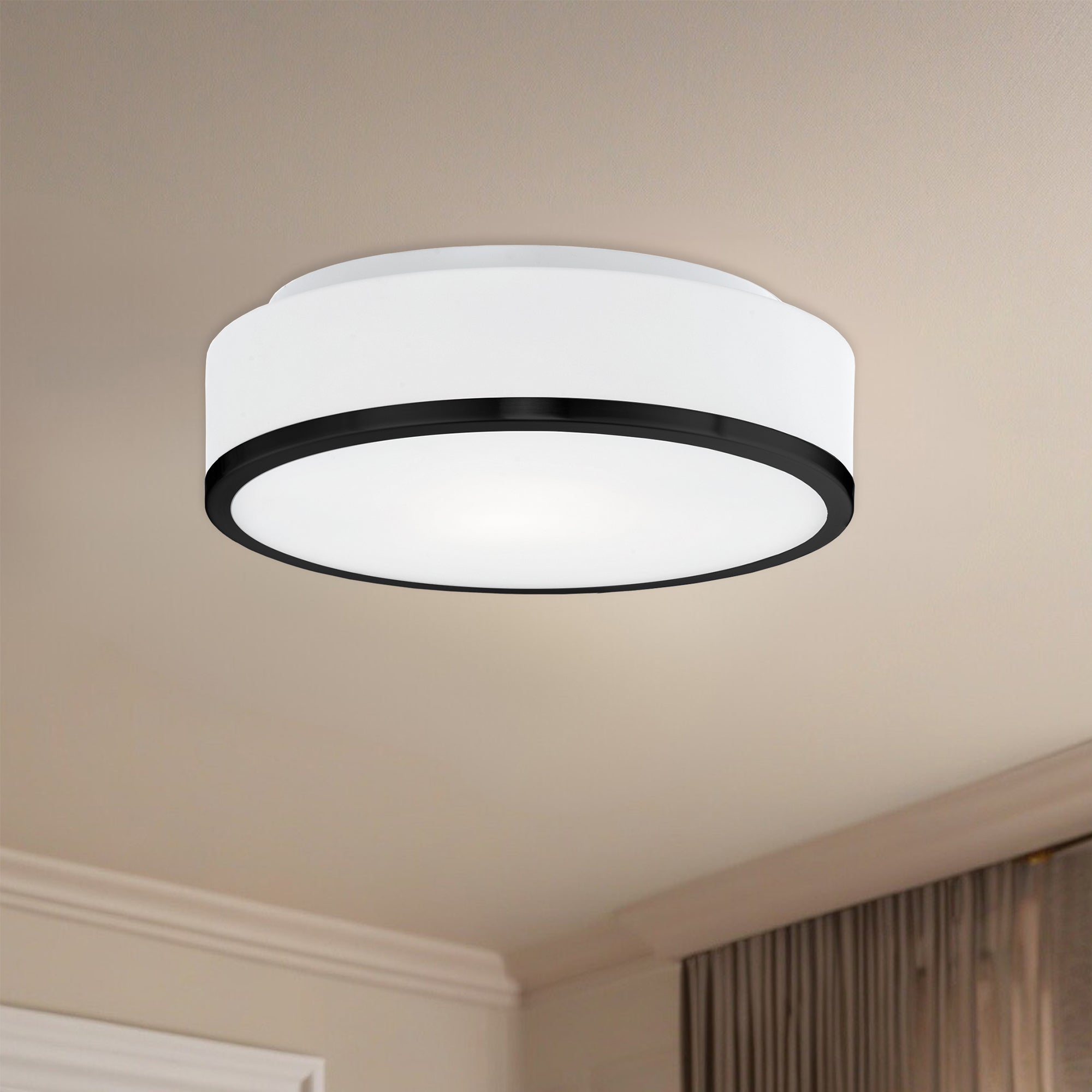 Charlie 12-in 2 lights Steel Flush Mount