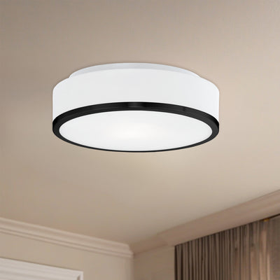 Charlie 12-in 2 lights Steel Flush Mount