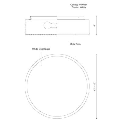 Charlie 12-in 2 lights Steel Flush Mount