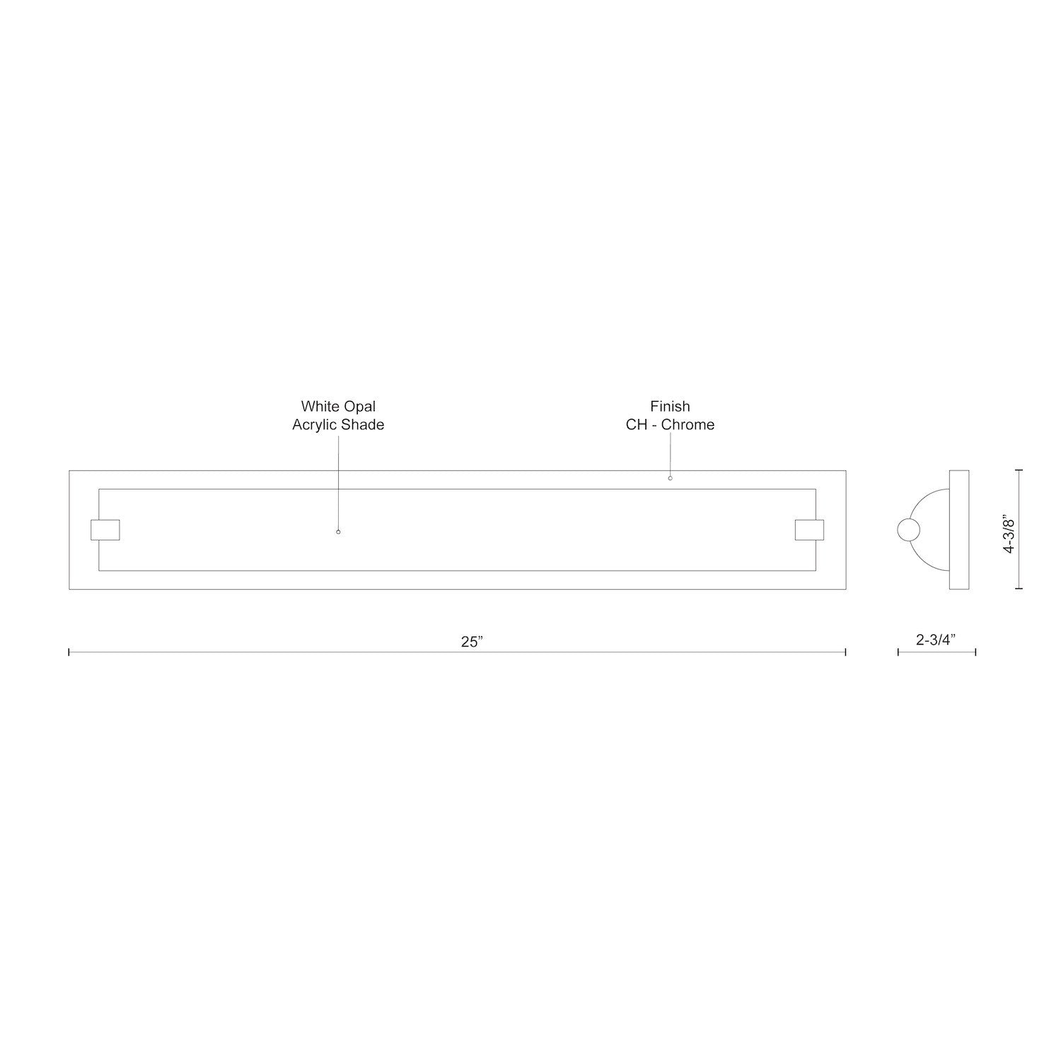 Charlotte 25-in Aluminum Vanity Light