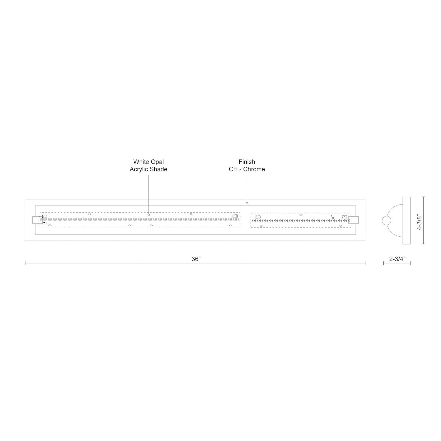Charlotte 36-in Aluminum Vanity Light