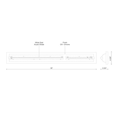 Charlotte 36-in Aluminum Vanity Light
