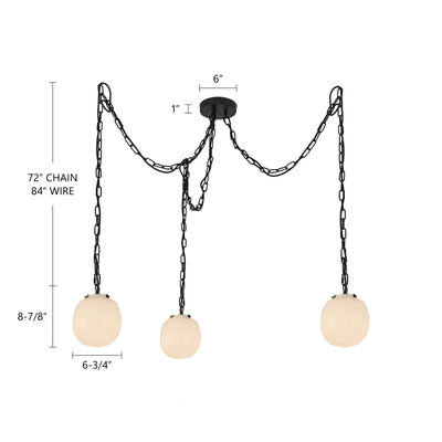 Cherise 7-in 3-Light Socket