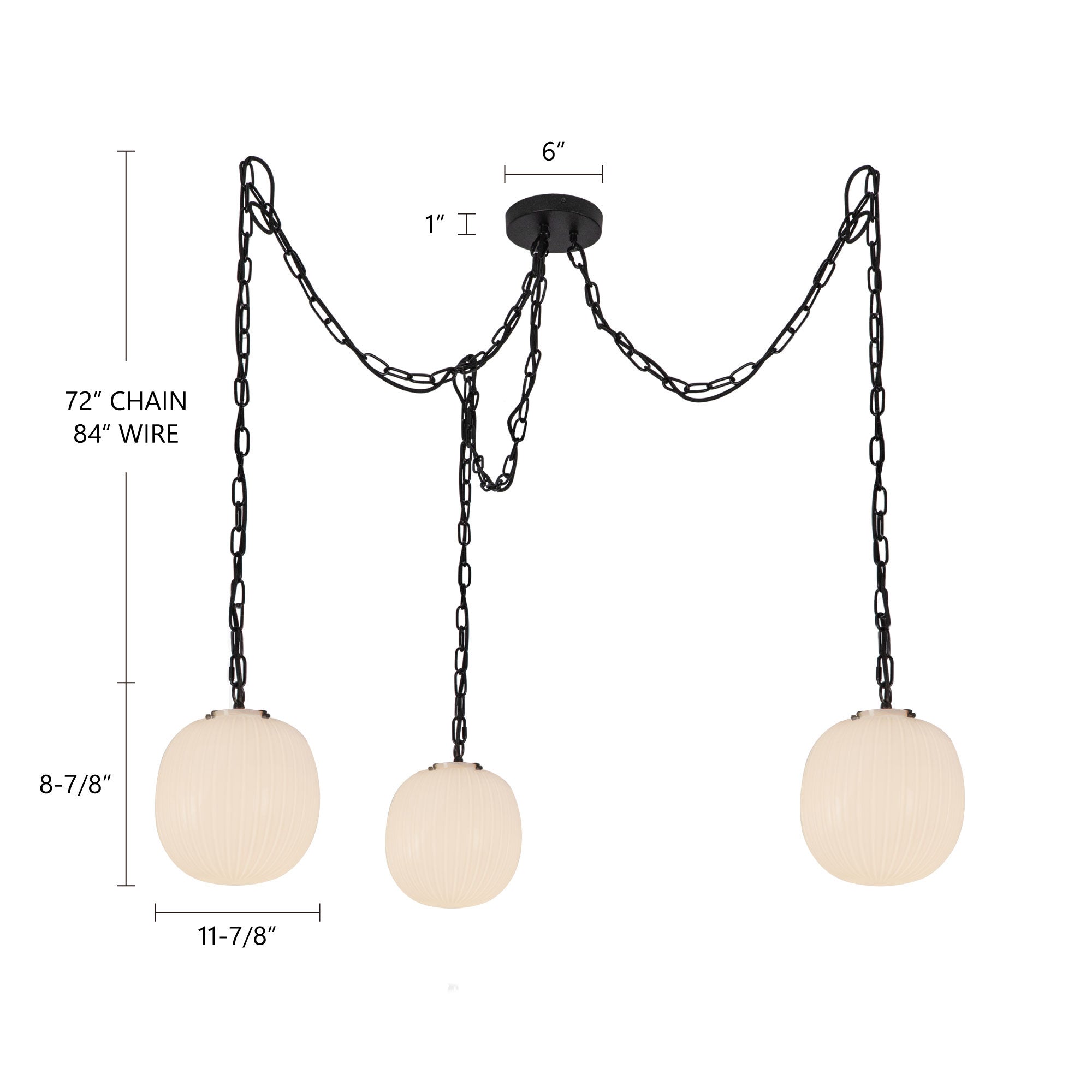 Cherise 12-in 3-Light Socket