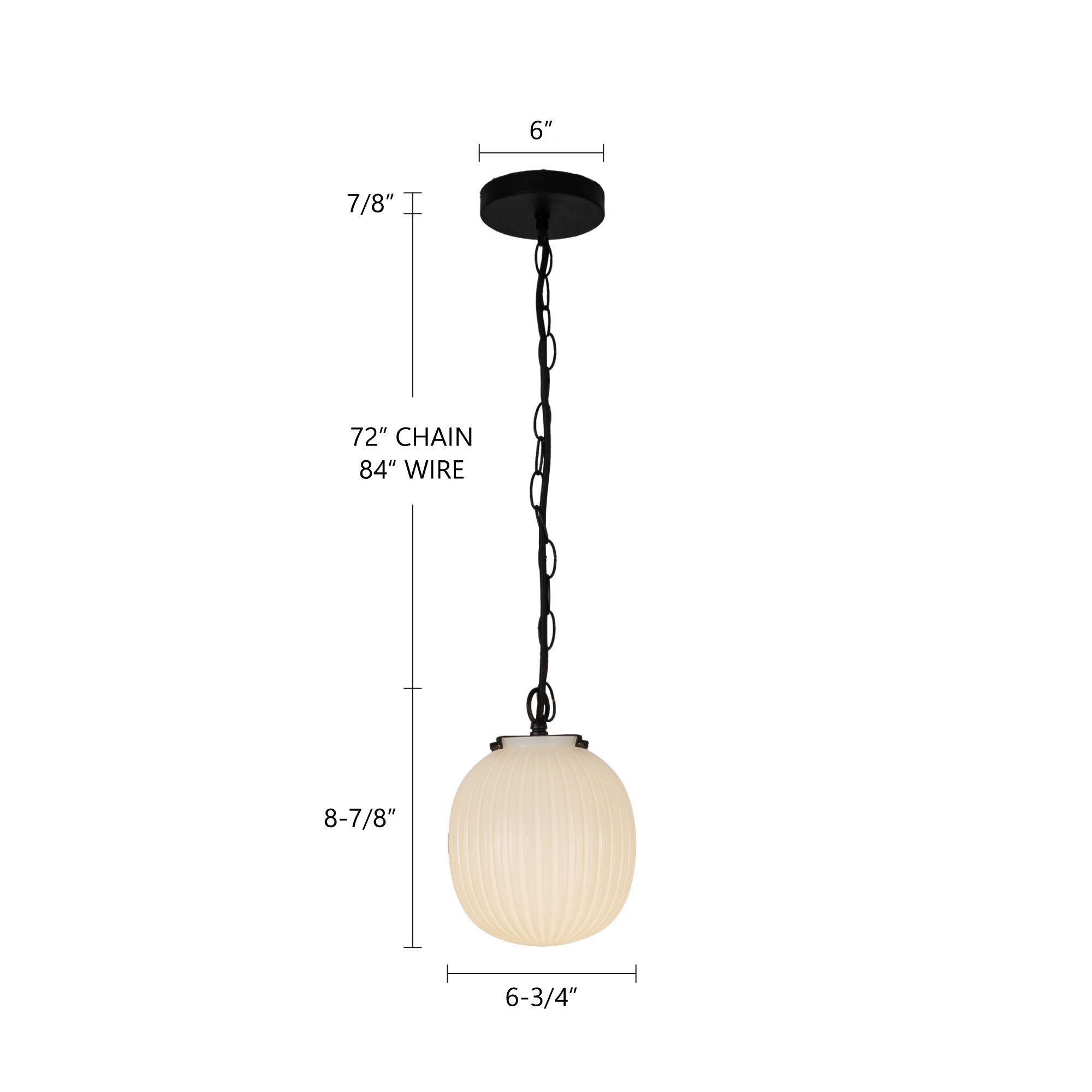 Cherise 7-in Steel Pendant