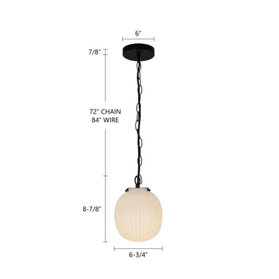 Cherise 7-in Steel Pendant